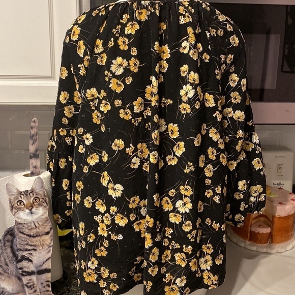 X womens Adrienne Vittadini casual floral 3/4 sleeve stretch plus size top 3X - Picture 2 of 4